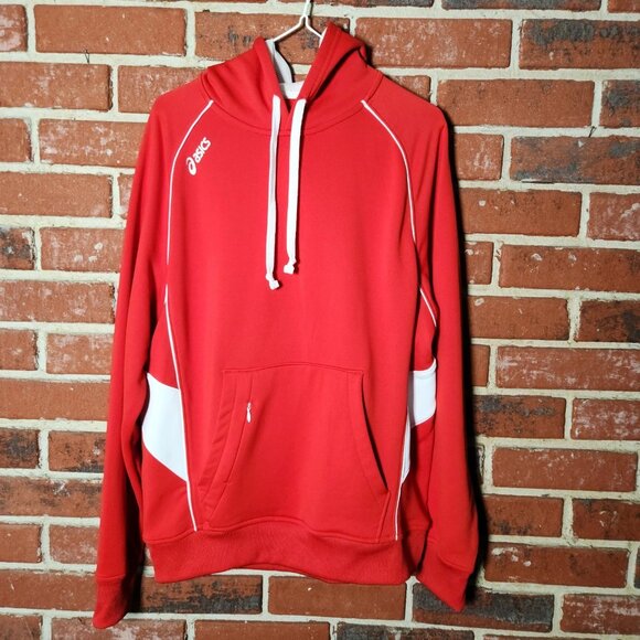 ASICS Red & White Performance Hoodie – Size Small - Picture 1 of 3